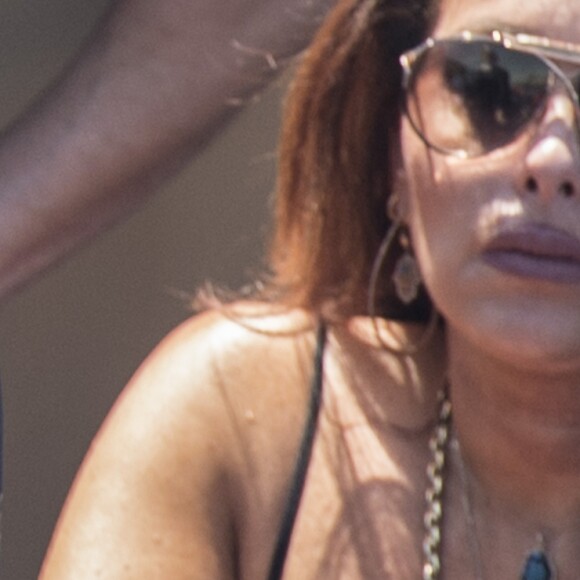 Mariah Carey avec ses enfants Monroe et Moroccan Cannon et son compagnon James Packer à bord du yacht Arctic P à Capri, Italie, le 5 juillet 2016.