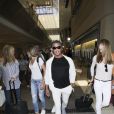 Sylvester Stallone, Jennifer Flavin, Sistine Rose Stallone, Scarlet Rose Stallone arrivent à l'aéroport de LAX à Los Angeles, Californie, le 4 juin 2016.