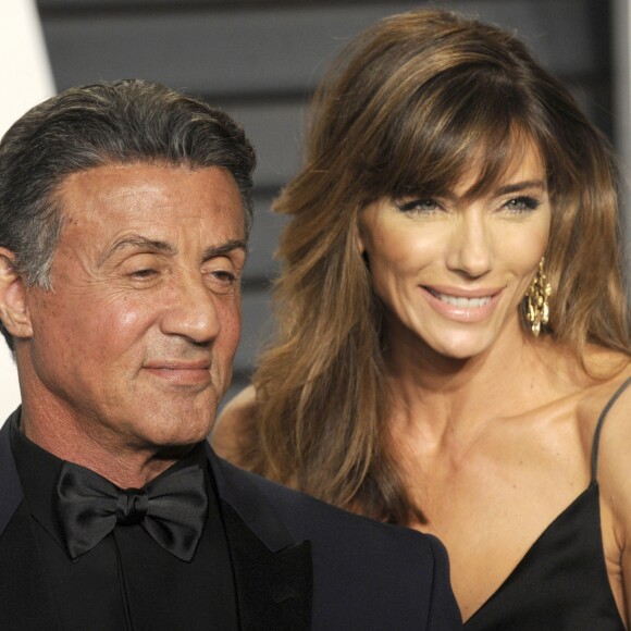 Sylvester Stallone et sa femme Jennifer Flavin - People à la soirée "Vanity Fair Oscar Party" après la 88e cérémonie des Oscars à Hollywood, le 28 février 2016.