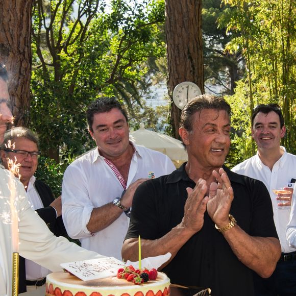 Exclusif - Sylvester Stallone et le prince Albert II de Monaco - Sylvester Stallone a été reçu en famille par le prince Albert II de Monaco pour souffler ses 70 bougies au palais princier à Monaco le 8 juillet 2016.