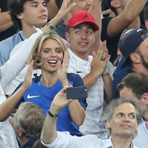 Yamina Benguigui, Sylvie Tellier, Michaël Youn - People assistent à la demi-finale de l'Euro 2016 Allemagne-France au stade Vélodrome à Marseille, France, le 7 juillet 2016. © Cyril Moreau/Bestimage