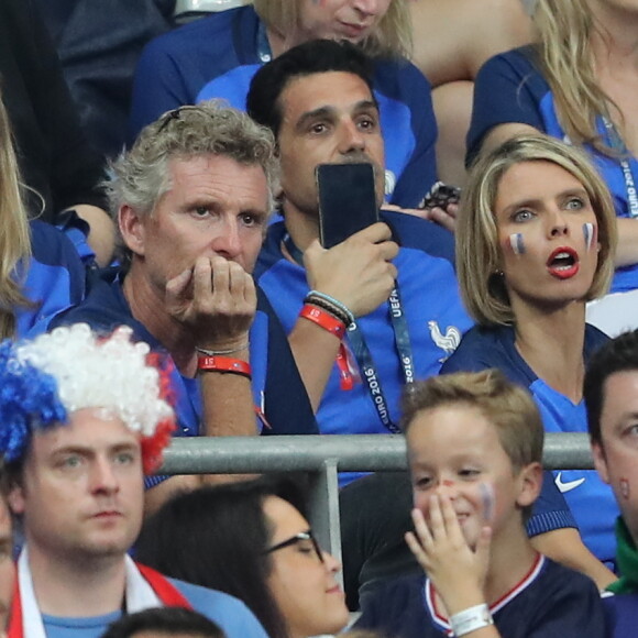 Denis Brogniart, Sylvie Tellier - People au match de la finale de l'Euro 2016 Portugal-France au Stade de France à Saint-Denis le 10 juillet 2016. © Cyril Moreau / Bestimage