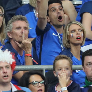 Denis Brogniart, Sylvie Tellier - People au match de la finale de l'Euro 2016 Portugal-France au Stade de France à Saint-Denis le 10 juillet 2016. © Cyril Moreau / Bestimage