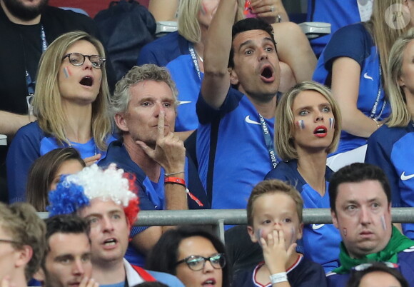 Denis Brogniart, Sylvie Tellier - People au match de la finale de l'Euro 2016 Portugal-France au Stade de France à Saint-Denis le 10 juillet 2016. © Cyril Moreau / Bestimage