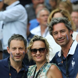 Marc-Olivier Fogiel et Caroline Roux - People au match de la finale de l'Euro 2016 Portugal-France au Stade de France à Saint-Denis le 10 juillet 2016. © Cyril Moreau / Bestimage