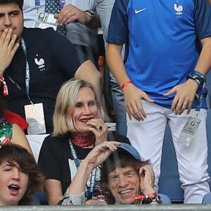 Mick Jagger et son fils Lucas - People au match de la finale de l'Euro 2016 Portugal-France au Stade de France à Saint-Denis le 10 juillet 2016. © Cyril Moreau / Bestimage