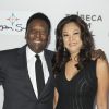 Pelé (Edson Arantes do Nascimento) et sa femme Marcia Aoki assistent à la première du film "Pelé : The birth of a legend" lors du Festival du Film de Tribeca à New York. Le 23 avril 2016