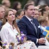 La princesse Madeleine et son mari Christopher O'Neill. La famille royale de Suède s'est réunie le 14 juillet 2016 au stade de Borgholm, sur l'île d'Öland, pour fêter le 39e anniversaire de la princesse Victoria, entourée par ses parents le roi Carl XVI Gustaf et la reine Silvia, son mari le prince Daniel et leur fille la princesse Estelle, son frère le prince Carl Philip et sa femme la princesse Sofia, et sa soeur la princesse Madeleine et son mari Christopher O'Neill.
