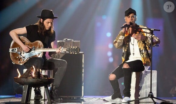 Justin Bieber aux BRIT Awards 2016 à Londres.