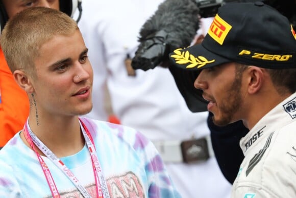 Justin Bieber et Lewis Hamilton - 74ème Grand Prix de Formule 1 de Monaco, le 29 mai 2016. C'est Lewis Hamilton qui a terminé premier devant D.Ricciardo et S.Perez.