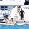 Sylvester Stallone en vacances en famille à bord d'un yatch à St Tropez le 10 juillet 2016.