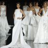 Irina Shayk - Irina Shayk lors du défilé de robes de mariées de la marque Pronovias à Barcelone le 29 avril 2016.
