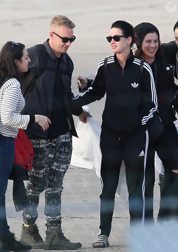 Katy Perry et Dj Diplo à l'aéroport du Bourget le 26 octobre 2014