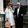 Celine Dion et son mari Rene Angelil quittent leur hotel pour se rendre a l'enregistrement de l'emission "Vivement Dimanche". Paris, le 27 novembre 2012