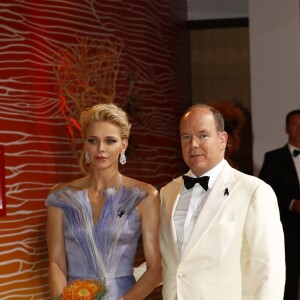 La princesse Charlene et le prince Albert II de Monaco au 68e Gala de la Croix-Rouge monégasque au Sporting Monte-Carlo à Monaco, le 23 juillet 2016. © Claudia Albuquerque/Bestimage