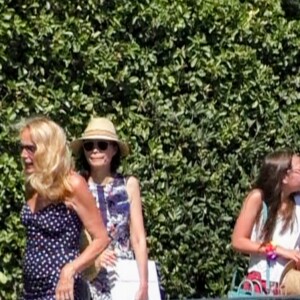 Rupert Murdoch quitte le club 55 après le déjeuner d'anniversaire de sa fille Chloe Murdoch avec sa femme Jerry Hall, son ex-femme Wendi Deng à Saint-Tropez, France, le 17 juillet 2016.