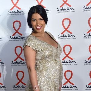 Ayem Nour enceinte - Soirée de lancement du Sidaction 2016 au Musée du Quai Branly à Paris le 7 mars 2016. © Giancarlo Gorassini/Bestimage