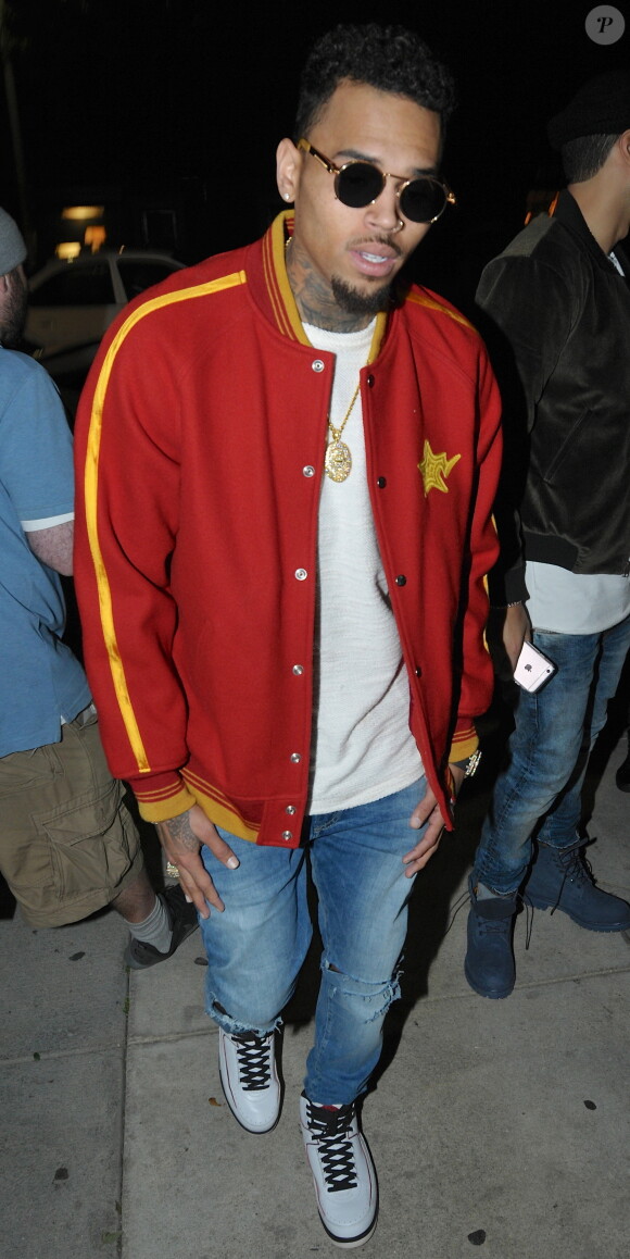 Chris Brown et French Montana ont passé la soirée au KOI Nightclub à West Hollywood. Le 14 février 2016 CPA / Bestimage