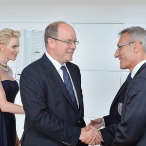 Exclusif - Le prince Albert II de Monaco et la princesse Charlene ont officiellement adressé le 22 juillet 2016 lors d'une réception au Yacht Club de Monte-Carlo leurs encouragements aux trois athlètes qui représenteront la principauté aux Jeux olympiques de Rio de Janeiro : Brice Etès (Athlétisme - 800m), Kevin Crovetto (Gymnastique) et Yann Siccardi (Judo - -60kilos) © Bebert-Huitel-Vinaj / Pool Restreint Monaco / Bestimage