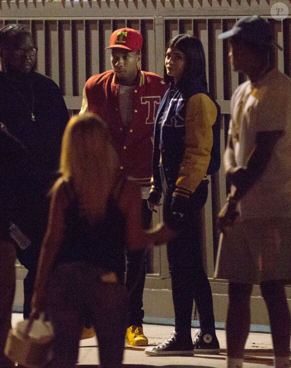 Kylie Jenner rend visite à son petit ami Tyga sur le tournage de son nouveau clip à Los Angeles Le 17 octobre 2015