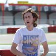 Semi Exclusif - René Charles Angélil, le fils de Céline Dion, passe l'après-midi à faire des courses de Karting à Boissy-l'Aillerie près de Cergy Pontoise le 22 juin 2016.