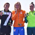 Rachele Bruni, Sharon Von Rouwendall et Okimoto Poiana, à la remise des médailles à Rio, le 15 août 2016