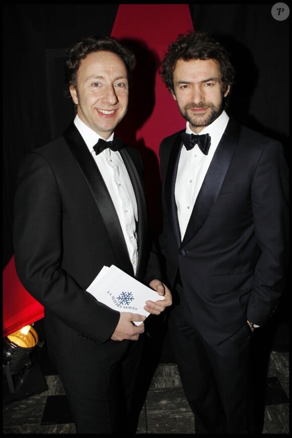 Stéphane Bern et Cyril - Soirée de gala de la 29e Nuit des neiges. En Suisse, le 4 février 2012.