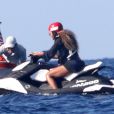 Exclusif - Beyoncé fait du jet-ski sur la Méditerranée, lors de vacances en famille sur l'île de Lipari, en Sicile. Le 12 août 2016.