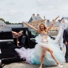 Romee Strijd - Tournage de la publicité de la nouvelle collection Victoria's Secret Holiday à Paris. Août 2016.
