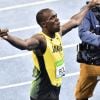 Usain Bolt participe à la finale du 200 mètres hommes au stade olympique à Rio, le 18 août 2016.  Usain Bolt at the men's 200m final held at the Olympic Stadium in Rio. August 18th, 2016.18/08/2016 - Rio de Janeiro