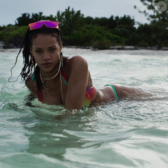 Rihanna en vacances dans les Caraïbes en juin 2016, photo Instagram.