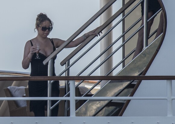 Mariah Carey à bord du yacht Arctic P à Capri, Italie, le 6 juillet 2016.