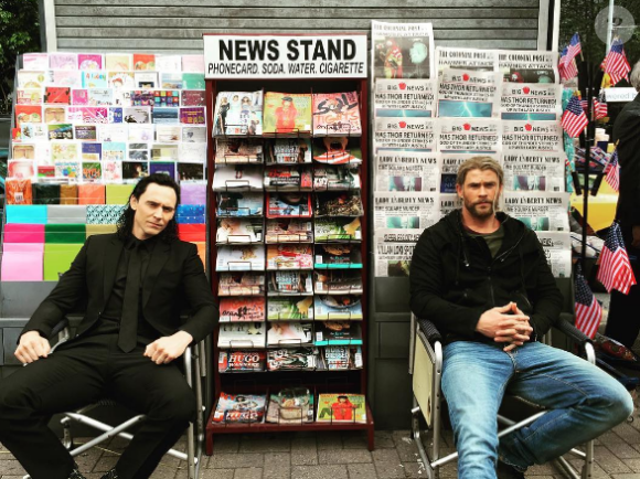 Chris Hemsworth et Tom Hiddleston tranquilles sur le tournage de Thor 3 - août 2016