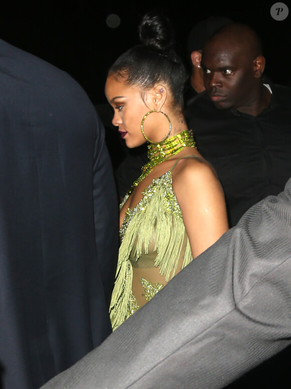 La chanteuse Rihanna se rendant à la ''Rihanna's VMA After Party'' à New York, le 28 août 2016.  Celebrities attend Rihanna's VMA After Party in New York City, New York on August 28, 2016.28/08/2016 - New York City