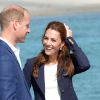 Le prince William, duc de Cambridge, et Kate Middleton, duchesse de Cambridge, en visite à St Martin's dans les îles Scilly le 2 septembre 2016.