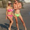 Exclusif - Justin Jedlica, le Ken humain, et sa compagne Angelique Morgan profitent de la plage de Malibu en montrant leurs corps modelés le 22 août 2016.