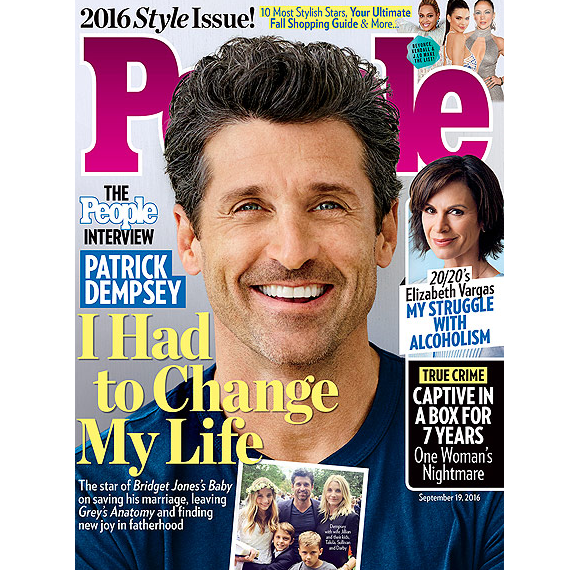 Patrick Dempsey raconte comment il a sauvé son mariage avec Jillian Fink dans le magazine People, en kiosques au mois de septembre 2016