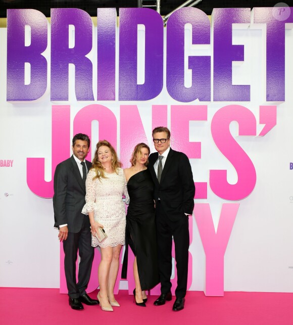Patrick Dempsey, Sharon Maguire, Renée Zellweger et Colin Firth à la Première du film ''Bridget Jones' Baby'' au Zoo Palast à Berlin, Allemagne, le 7 septembre 2016