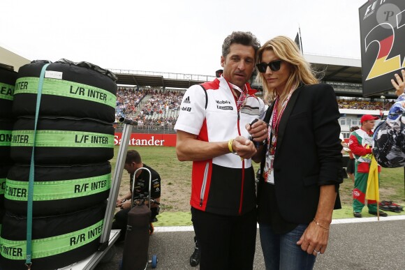 Patrick Dempsey et sa femme Jillian au Grand prix de Formule 1 à Hockenheim en Allemagne le 20 juillet, 2014.
