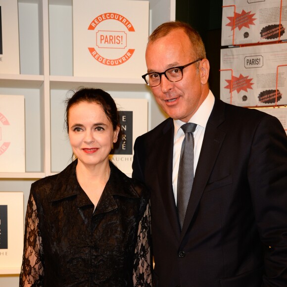 Amélie Nothomb, Patrice Wagner , Président du groupe Le Bon Marché - Soirée d'inauguration de l'exposition PARIS! au Bon Marché à Paris le 7 septembre 2016. Le célèbre magasin de la Rive gauche porte haut et fort les couleurs tricolores en dédiant son exposition automnale à la Ville Lumière. Vestiaire casual chic, gourmandises typiques, cosmétiques adorés des Frenchies... L'essentiel pour la jouer comme une Parisienne. © Coadic Guirec/Bestimage