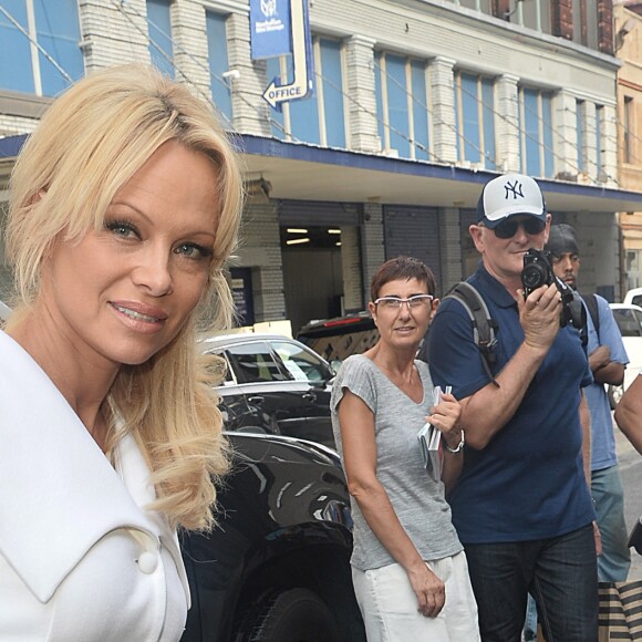 Pamela Anderson et son fils Dylan lors du défilé Christian Siriano à New York. Le 10 septembre 2016.