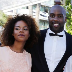 Teddy Riner, sa compagne Luthna, son père Moïse, sa mère Marie-Pierre et son frère Moïse Junior Riner - Montée des marches du film "Elle" lors du 69ème Festival du Film de Cannes. Le 21 mai 2016. © Olivier Borde-Cyril Moreau/Bestimage