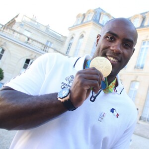 Teddy Riner - Les membres de la délégation olympique arrivent au palais de l'Elysée pour être reçu par le président de la République François Hollande pour une réception à Paris le 23 août 2016. La délégation vient de rentrer des Jeux Olympiques de Rio de Janeiro. © Denis Guignebourg/Bestimage