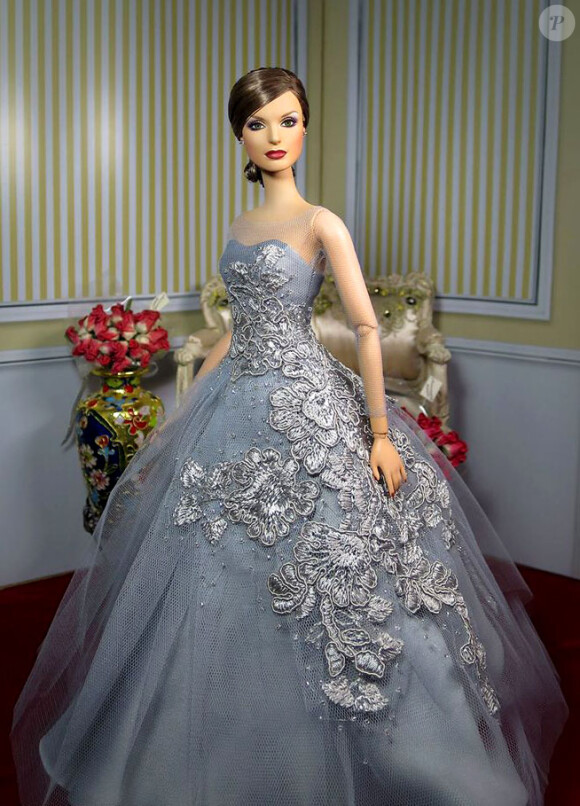 Poupée de la reine Letizia d'Espagne présentée au 3e Madrid Fashion Doll Show, en septembre 2015.