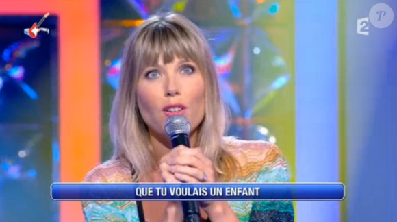 Nagui reçoit son épouse, Mélanie Page, dans "Noubliez pas les paroles", le 17 septembre 2016 sur France 2.