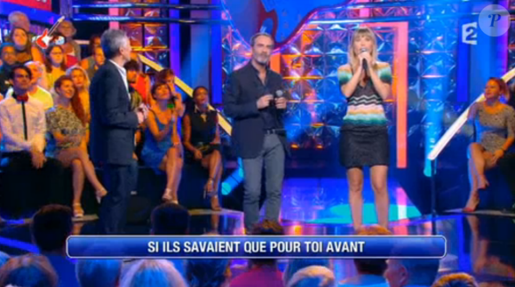 Nagui reçoit son épouse, Mélanie Page, dans "Noubliez pas les paroles", le 17 septembre 2016 sur France 2.