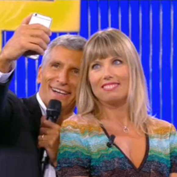 Nagui reçoit son épouse, Mélanie Page, dans "Noubliez pas les paroles", le 17 septembre 2016 sur France 2.