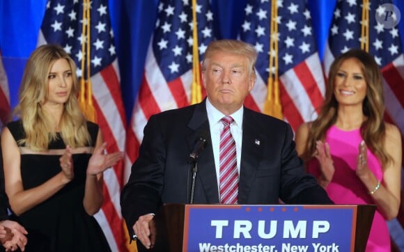 Ivanka Trump, Melania Trump - Donald Trump s'adresse à ses supporters et aux médias pendant un meeting à Briarcliff Manor, NY on June 7, 2016. © Agence/Bestimage Republican