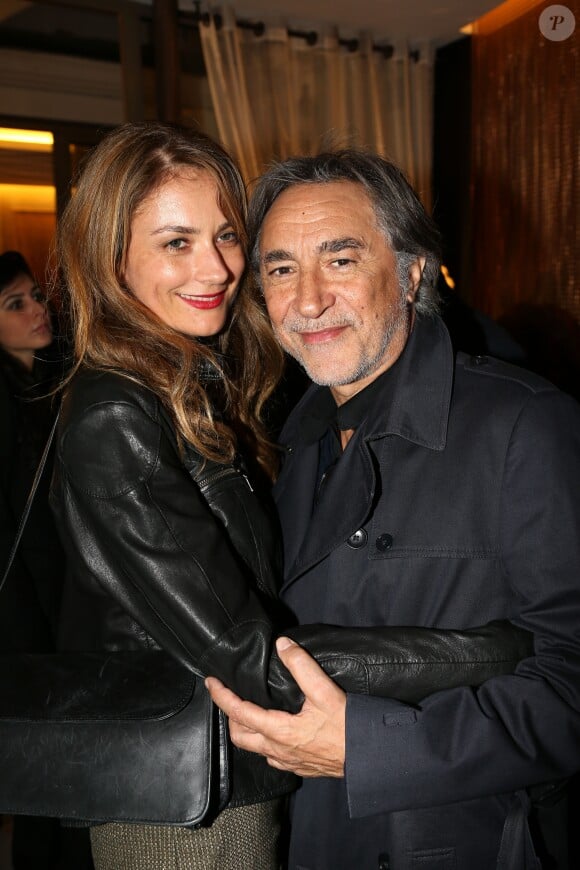 Richard Berry et sa compagne Pascale Louange - Inauguration du nouveau salon de coiffure de Sarah Guetta à Paris, le 12 septembre 2013.