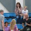 Exclusif - Marcia Cross a regardé sa fille Eden jouer un match de basket, en compagnie de son autre fille, Savannah. Son époux Tom Mahoney jouait le coach. Le 18 septembre 2016 à Los Angeles.